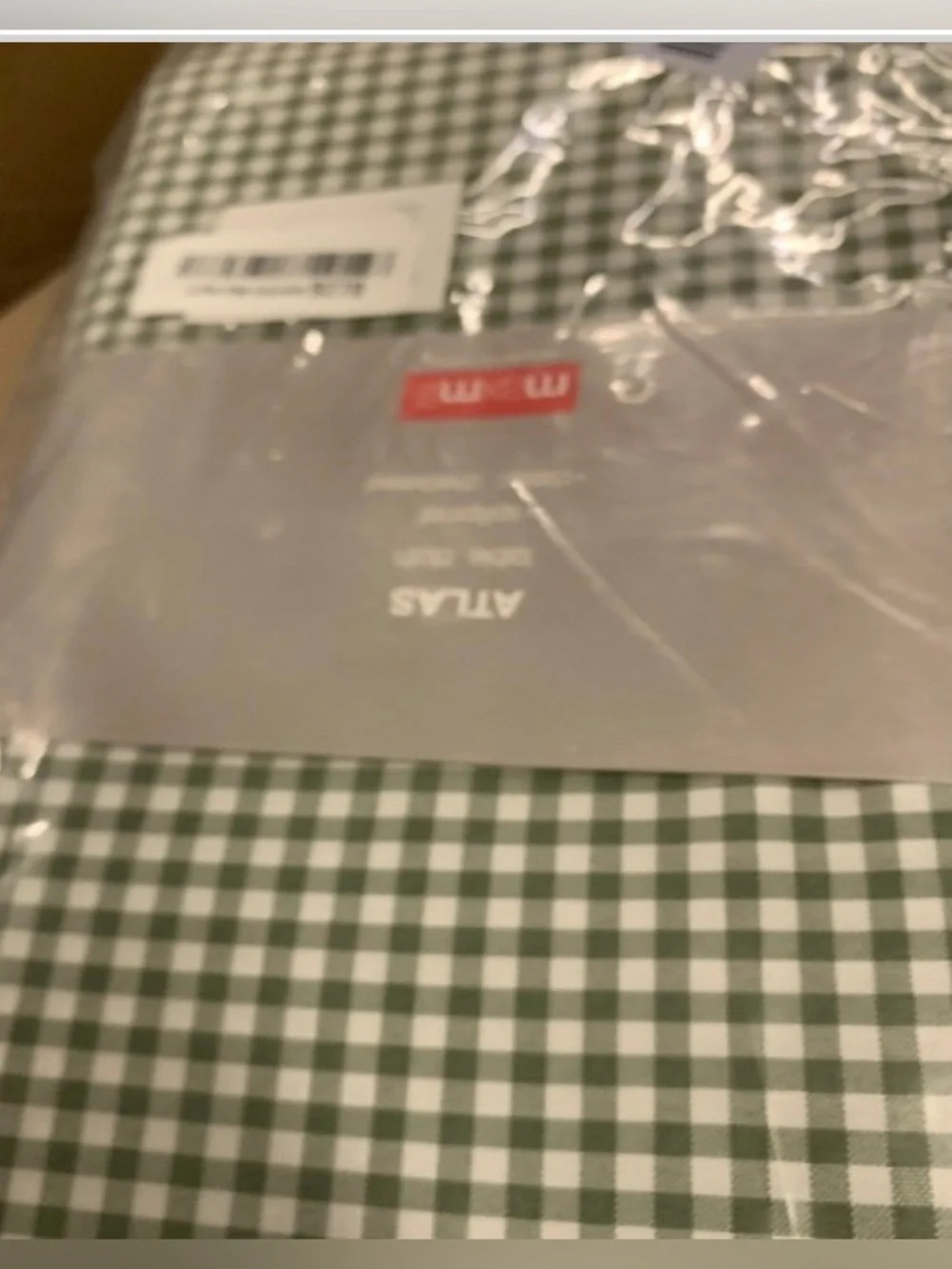 Gingham Tablecloth Heavyweight Polyester Fabric Rectangular 120x60” SAGE GREEN